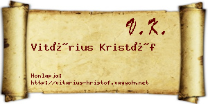 Vitárius Kristóf névjegykártya