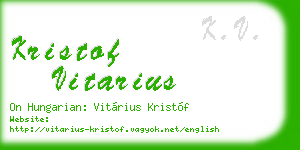 kristof vitarius business card